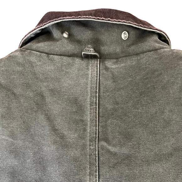 Vintage Carhartt Duck Canvas Work Vest Quilted Lined Green Corduroy Collar 4XL - Picture 5 of 9